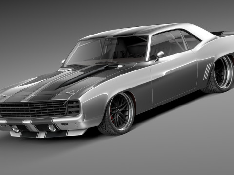 Chevrolet Camaro Pro Touring Custom 1969 3D 모델