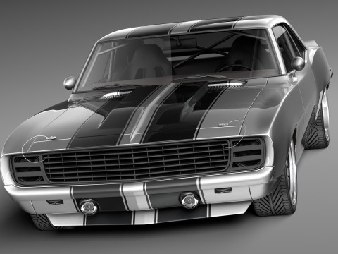 Chevrolet Camaro Pro Touring Custom 1969 3D Модель