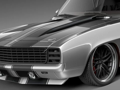 Chevrolet Camaro Pro Touring Custom 1969 року 3D Модель