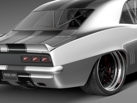 Chevrolet Camaro Pro Touring Custom 1969 року 3D Модель