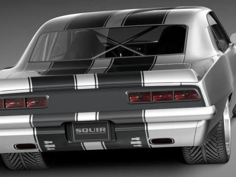 Chevrolet Camaro Pro Touring Custom 1969 року 3D Модель