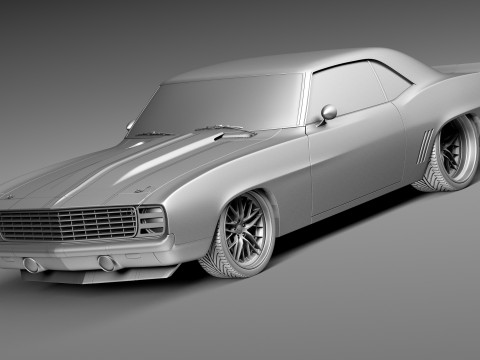 Chevrolet Camaro Pro Touring Custom 1969 3D Модель