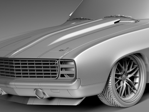 Chevrolet Camaro Pro Touring Custom 1969 3D Модель