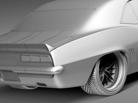 Chevrolet Camaro Pro Touring Custom 1969 року 3D Модель