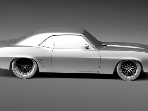 Chevrolet Camaro Pro Touring Custom 1969 року 3D Модель