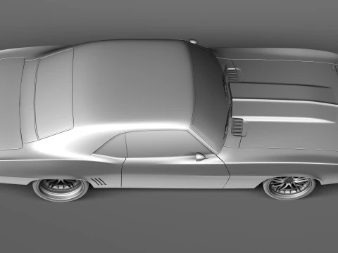 Chevrolet Camaro Pro Touring Custom 1969 року 3D Модель