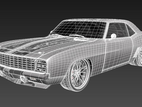 Chevrolet Camaro Pro Touring Custom 1969 3D Модель