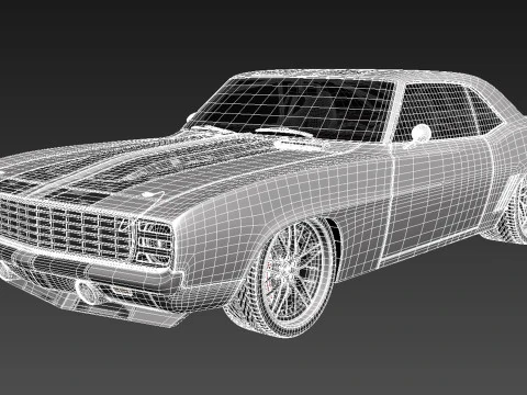 Chevrolet Camaro Pro Touring Custom 1969 року 3D Модель