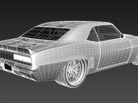 Chevrolet Camaro Pro Touring Custom 1969 року 3D Модель