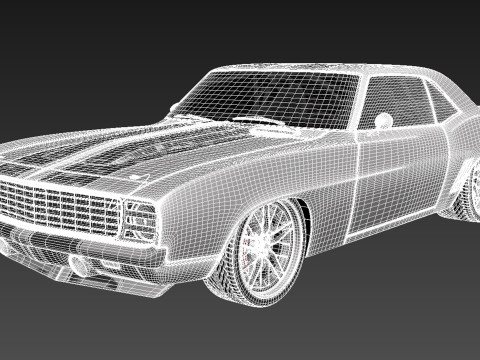 Chevrolet Camaro Pro Touring Custom 1969 3D Модель