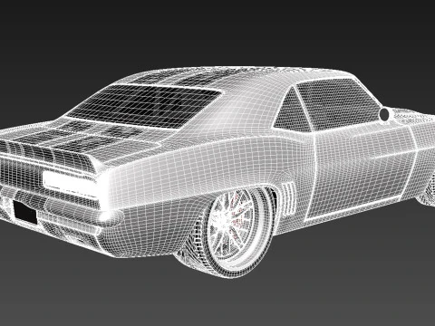 Chevrolet Camaro Pro Touring Custom 1969 року 3D Модель