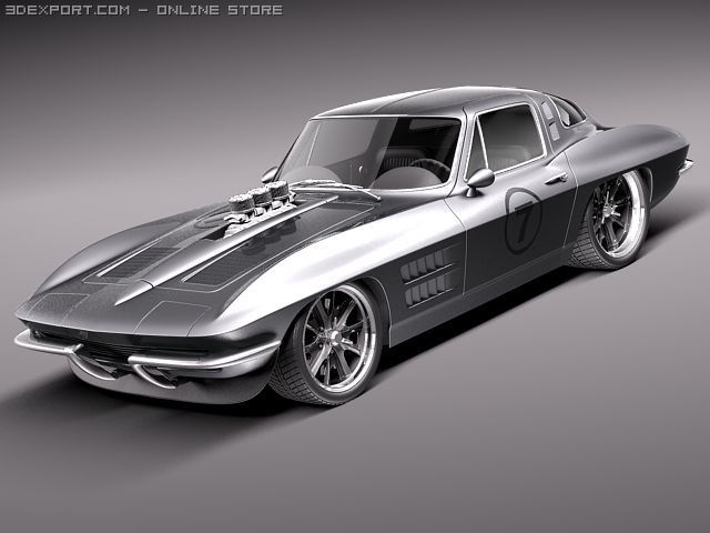 Chevrolet Corvette C2 pro touring Modèle 3D .c4d .max .obj .3ds .fbx .stl .blend 