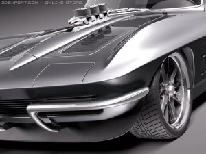 Chevrolet Corvette C2 pro touring 3D Model