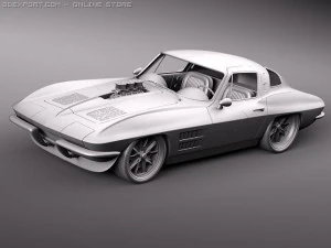 Chevrolet Corvette C2 pro touring 3D Model