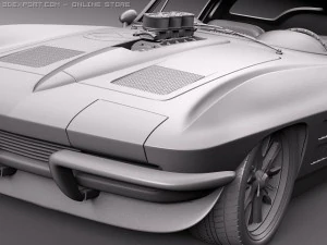 Chevrolet Corvette C2 pro touring 3D Model