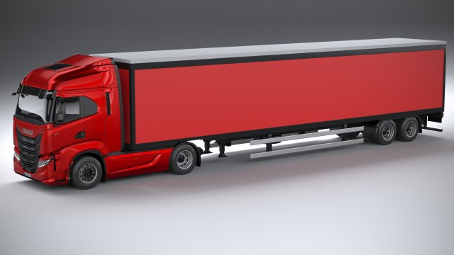 Iveco S-Way 2021 Trailer 3D Model .c4d .max .obj .3ds .fbx .stl .blend