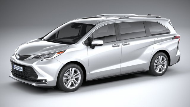Toyota Sienna 2021 3D Model .c4d .max .obj .3ds .fbx .stl .blend
