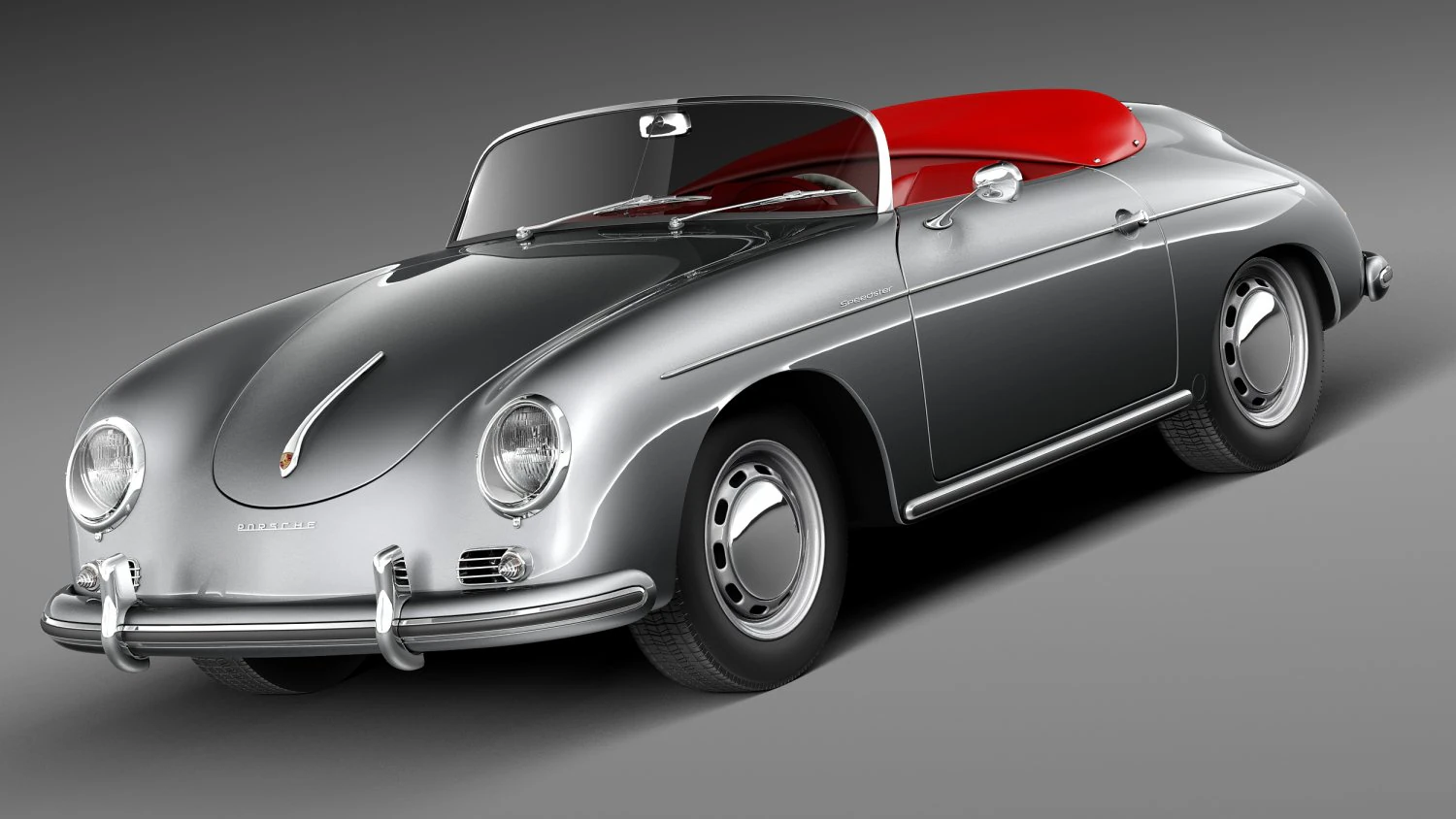 Porsche 356A Speedster 1955 3D Model .c4d .max .obj .3ds .fbx .stl .blend 