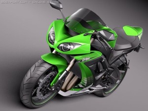 春先取りの Kawasaki 3DExport バイク in 3Dモデル 2011 Ninja ZX-10R オートバイ・バイク