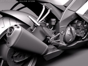 Kawasaki ZX-10R Ninja 2011 3D-Modell