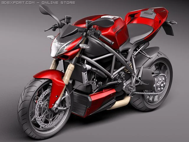 Ducati StreetFighter 2011 3D Model .c4d .max .obj .3ds .fbx .stl .blend 