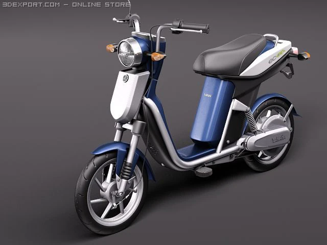 Yamaha EC03 Electric Scooter 3D Model .c4d .max .obj .3ds .fbx .stl .blend 