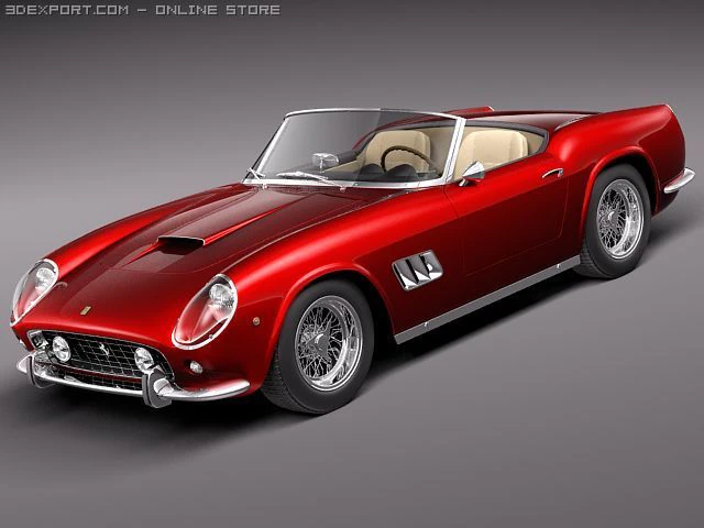 Ferrari 250 GT California Spyder 1958-1962 3D Model .c4d .max .obj .3ds .fbx .stl .blend 