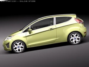 Fiesta 3-Door 2011 3D Model