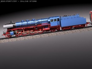 Steam Train Express F-series BR 0310 1950 3D Model