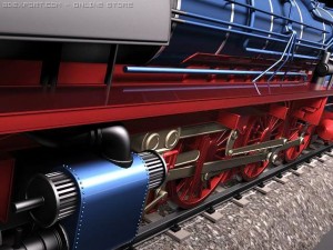 Steam Train Express F-series BR 0310 1950 3D Model