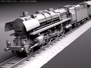 Steam Train Express F-series BR 0310 1950 3D Model