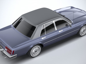 Generic American Classic Sedan 1970 3D Model