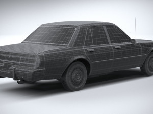 Generic American Classic Sedan 1970 3D Model