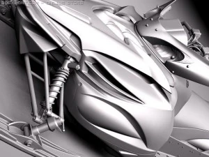 Yamaha Apex Snowmobile 2011 3D Model