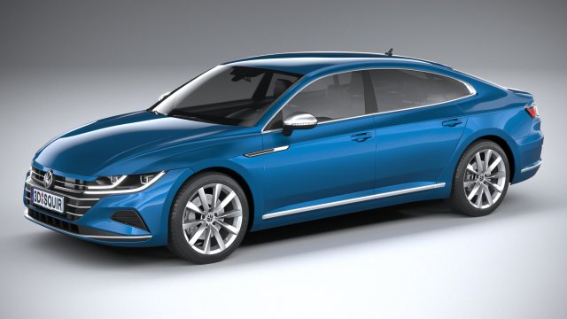 Volkswagen Arteon Hybrid 2021 3D Modell .c4d .max .obj .3ds .fbx .stl .blend