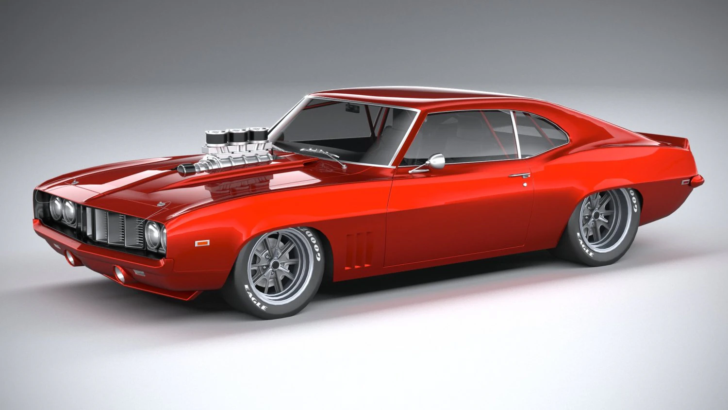 Classic Muscle Car 3D Model .c4d .max .obj .3ds .fbx .stl .blend 