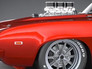 Classic Muscle Car 3D Model
