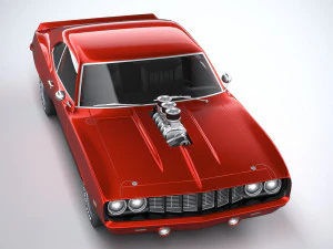 Classic Muscle Car 3D Model