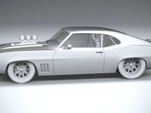 Classic Muscle Car 3D Model