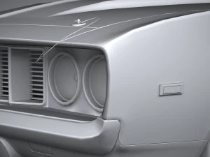 Classic Muscle Car 3D Model
