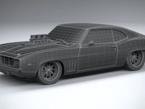 Classic Muscle Car 3D Model