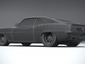 Classic Muscle Car 3D Model
