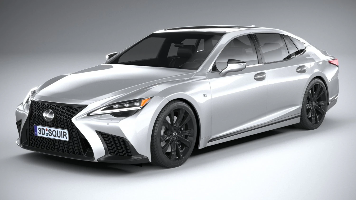Lexus LS 500H F-Sport 2021 3D Model .c4d .max .obj .3ds .fbx .stl .blend 