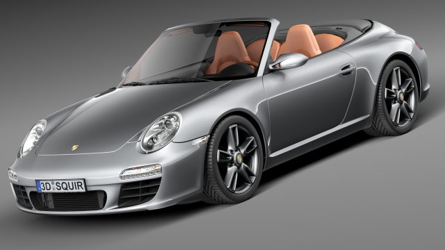 Porsche 911 997 Cabrio 2011 3D Model .c4d .max .obj .3ds .fbx .stl .blend