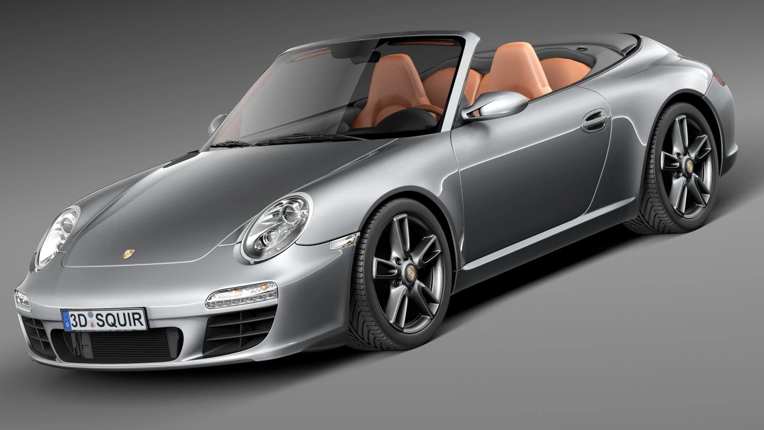 Porsche 911 997 Cabrio 2011 3D Model .c4d .max .obj .3ds .fbx .stl .blend 
