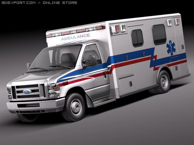 E-450 Ambulance 2011 3D Model .c4d .max .obj .3ds .fbx .stl .blend 
