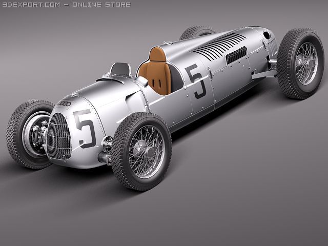 Auto Union Type C 1936 3D Model .c4d .max .obj .3ds .fbx .stl .blend 