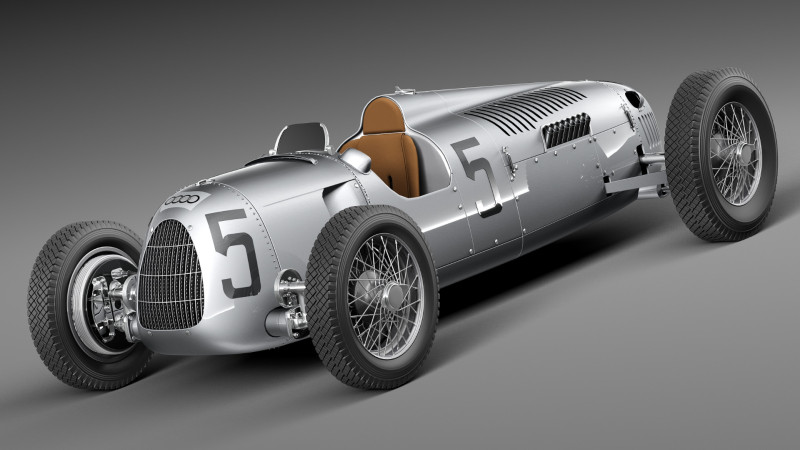Auto Union Type C 1936 3D Model .c4d .max .obj .3ds .fbx .stl .blend