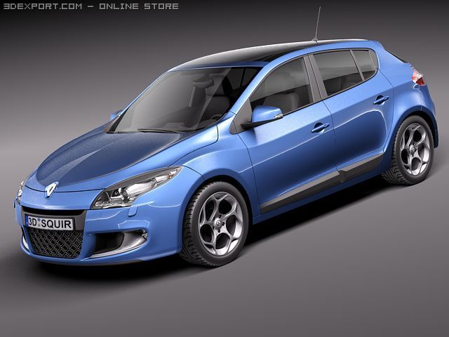 Renault Megane GT 2011 Modello 3D .c4d .max .obj .3ds .fbx .stl .blend 