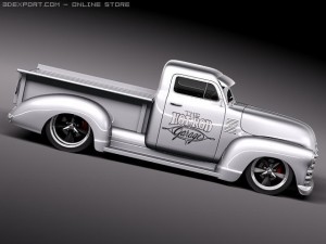 Chevrolet Pickup 1950 Street Rod Custom Model 3D